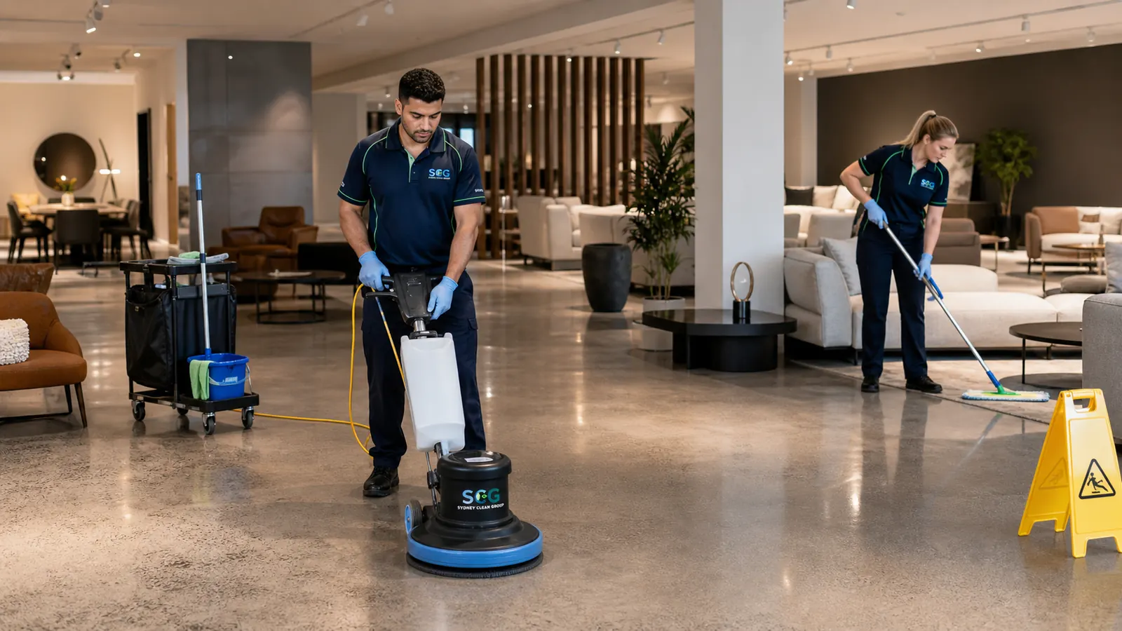Sydney Clean Group retail cleaning team at work in Sydney